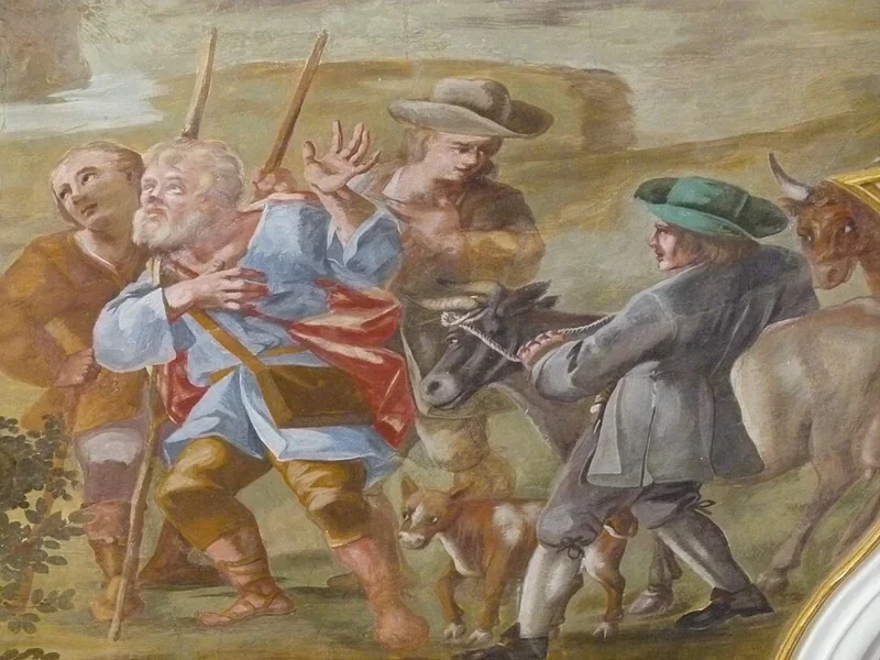 1665-Bonaventura Stapf - Affresco sul soffitto della navata della succursale di San Leonardo a Pfronten-Heitlern (dettaglio)